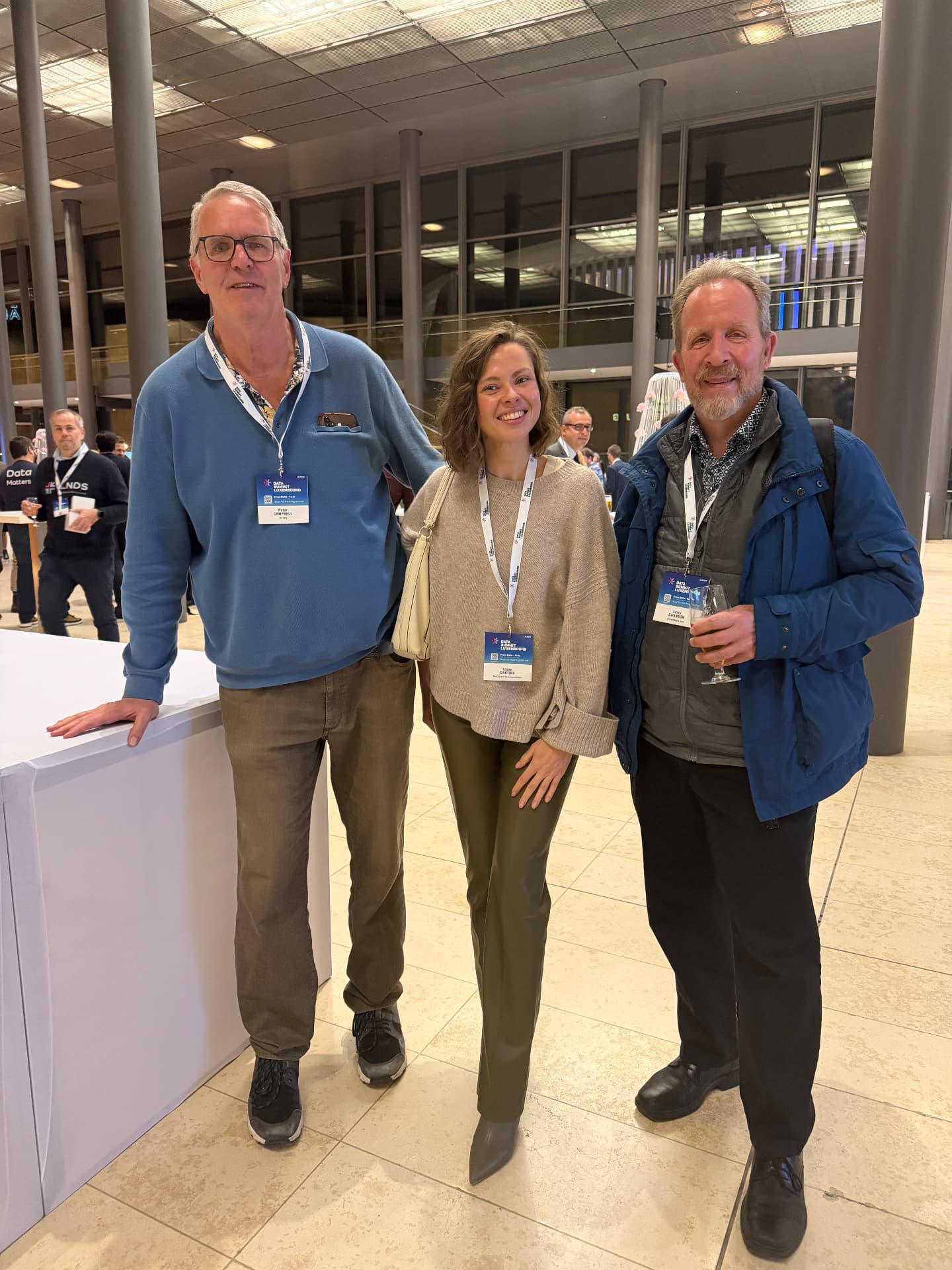 Liene Daktina with colleagues at Data Summit Luxembourg