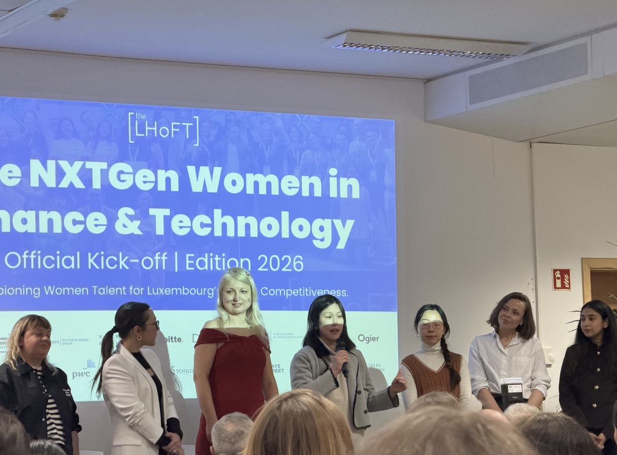 Panel on stage at the NXTGen Women in Finance and Technology kick-off